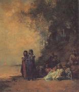Eugene Fromentin Eqyptian Women on the Edge of the Nile (san12) oil painting reproduction